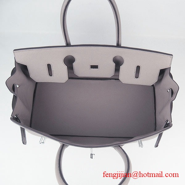 Hermes Birkin 42cm Togo Leather Bag 6109 Grey silver padlock Hermes Birkin 42cm Togo Leather Bag 6109 Grey silver padlock